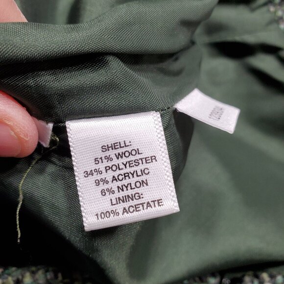 Ann Taylor Loft 51% Wool Short Lined Skirt Tweed Green White Black Wm Sz 10 - Picture 5 of 9